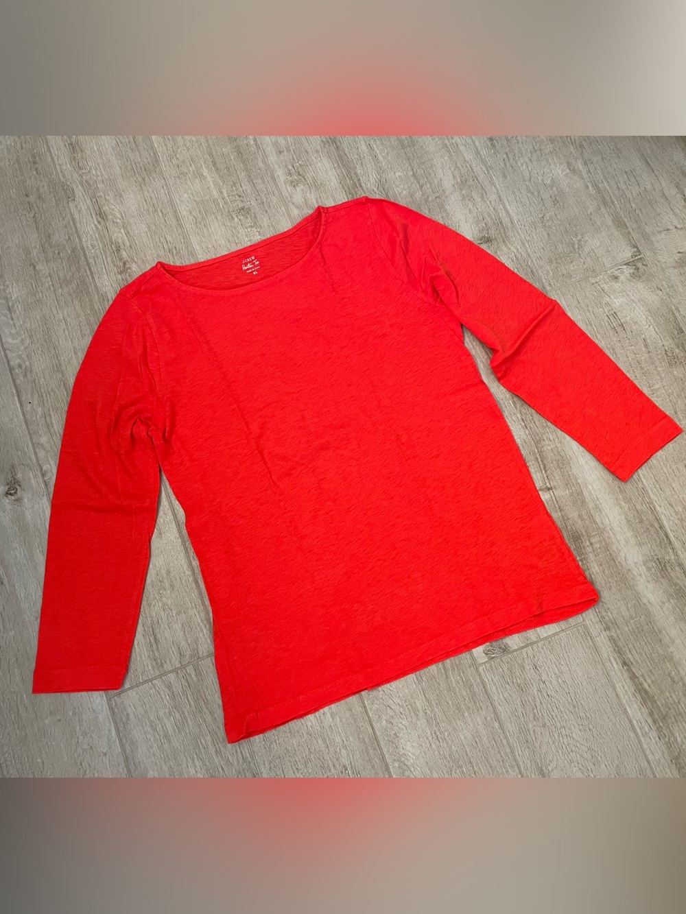 J. Crew Long Sleeve Bright Red Painter Tee, XL